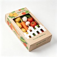 Boîtes en carton écologiques pour fruits et légumes, emballages personnalisés pour steaks de bœuf, tomates, tomates cerises, vente en gros