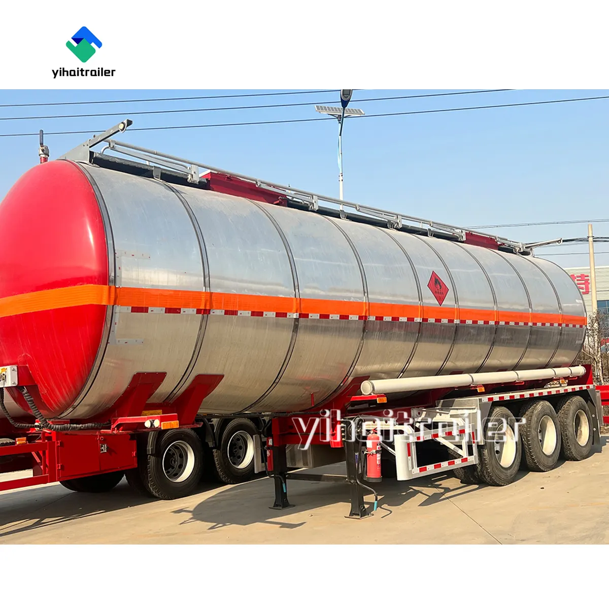 Oil Tanker 40ft 20ft Flatbed Chassis 70 Ton Stainless Steel Fuel Tank Semi Trailer