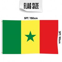 Drapeau du Sénégal 3x5 pieds personnalisé avec logo imprimé, fanion en polyester simple face pour automobiles, bannières nationales et drapeaux de présentation