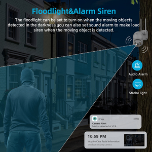 Cámara Solar WiFi <span class=keywords><strong>ICSee</strong></span> A6 3/4MP, Cámara de Seguridad Exterior IP66 Impermeable, Visión Nocturna a Todo Color, Detección de Movimiento, Tarjeta TF - Product Image 6
