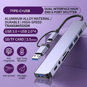 Base de Conexión USB3.0 C 8 en 1, Hub USB Tipo C de Aluminio Inteligente con Carga PD para Computadora - Product Image 2