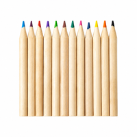 Crayons de couleur en bois naturel, 12 pièces, 3,5 pouces, corps rond, boîte en papier, emballage OEM, pack de crayons de couleur pour étudiants