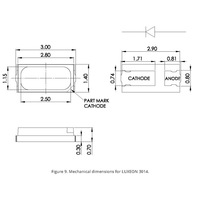 Diode LED SMD haute efficacité CRI80 LUXEON 3014 3V 0.4W 2700k - 6500k 160lm/w CRI80 19-33lm à 60mA