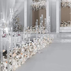 <strong>Candlestick</strong> <strong>Tall</strong> clear Plastic Candle Holder <strong>Candlestick</strong> 5 Arms 8 Arm Wedding Centerpiece Vase Acrylic Candelabra - Product Image 3