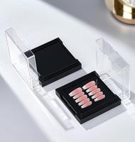 Vente en gros Boîte d'emballage transparente pour ongles à coller avec logo personnalisé Boîtes de rangement pour présentoir d'embouts d'ongles en plastique à deux couches