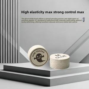 หัวคิวบิลเลียดแบบหลายชั้น ทนทาน สีขาว ลาย Ghost 9 ร่อง ทำจากหนังหมู ขนาด 14 มม. มี 3 ขนาดให้เลือก (S/<span class=keywords><strong>M</strong></span>/H) สำหรับพูลและสนุกเกอร์ - Product Image 5