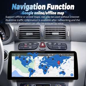 Lecteur vidéo de voiture Android 12,3 pouces, autoradio stéréo pour BENZ Classe C W203 2002-2003 Classe CLK W209, GPS, multimédia, Carplay, autoradio - Product Image 4