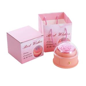 Caja de Regalo Rectangular de Papel con Diseño de Rosa y Linterna para el Día de San Valentín, para Guardar Anillos, Collares y Pendientes - Product Image 1