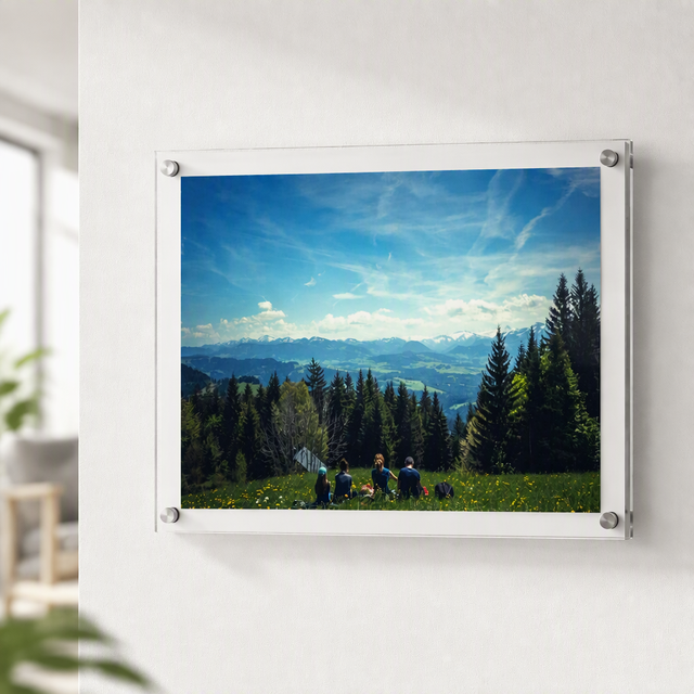 18x24 24x36 27x27 30x40 Floating Wall Mounted Acrylic Photo Frame Artwork Poster Frame Acrylic Magnetic Photo Frame