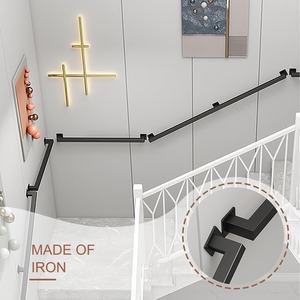 Gorssen - Soportes de Pared para Pasamanos de Hierro Negro de 400 cm, Minimalistas, para Escaleras, Áticos, Pasillos, Villas y Lofts - Product Image 6