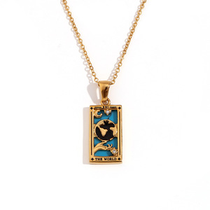 Collar de <span class=keywords><strong>Cadena</strong></span> con Colgante de Acero Inoxidable Chapado en Oro, Estilo Retro Original, Nuevo, de CAIOOCHE, para Mujer, Venta al por Mayor - Product Image 6