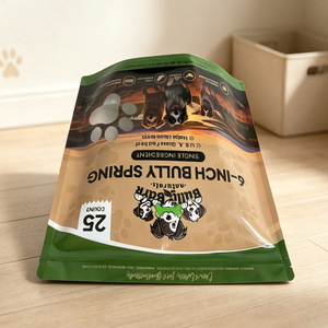 Impresión personalizada perro tratar bolsas de embalaje resellable Mylar esmerilado doypack Stand Up ziplock bolsas de plástico con ventana en forma de garra - Product Image 4