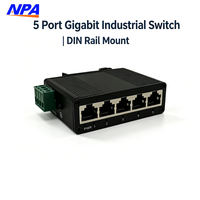 Switch Jaringan Industri Gigabit 5 Port 1000Mbps Tipe DIN Rail Wide DC Unmanaged Plug and Play AP-6205