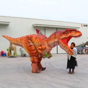 ロボットジュラ紀恐竜公園世界本物のアニマトロニックT-レックス隠し脚ウォーキング恐竜コスチュームステージショー用販売