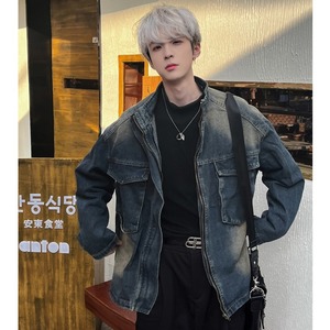 Veste longue en jean coupe-vent à capuche avec col rabattu et manches lanternes en fourrure, style Hip Hop High Street Euro-Américain, pour le printemps - Product Image 3