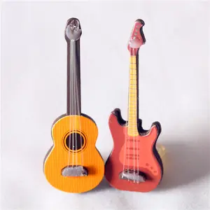 Tiny Musical Instrument Electric Guitar Bass Miniature Dollhouse Classic Guitar for Doll Accessory