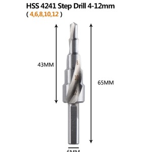 Yili Hardware Metric <b>Step</b> <b>Drill</b> Bits 3-12mm 4-22mm 6-24mm Hex Shank TiCN Coated For Steel Drilling - Product Image 2