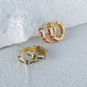 CANNER Colored Diamond Fine Jewelry 925 Sterling <b>Silver</b> Designer <b>Hoop</b> <b>Earrings</b> <b>Women</b> 18K Vintage Zircon Beautiful Huggie <b>Earring</b> - Product Image 2
