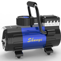 Nouvelle pompe à air de voiture monocylindre robuste DC12V, compresseur de type compresseur, gonfleur de pneus automatique en métal avec lumière LED