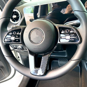 Mercedes-Benz Steering <b>Wheel</b> Trim Frame 3 <b>Spokes</b> ABS Carbon Fiber Style Racing Fitment 2019+ - Product Image 4