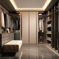 Système de dressing moderne sur mesure autoportant, gain de place, montage facile, armoire de rangement pour chambre d'appartement en MDF, OEM
