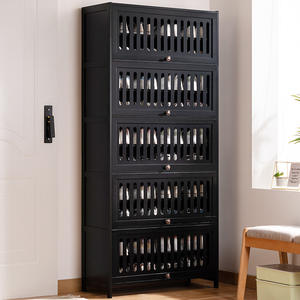 خزانة أحذية فاخرة من الخيزران بتصميم عصري للمدخل، رف أحذية ضيق متعدد الطبقات للأماكن الخارجية والممرات - Product Image 2