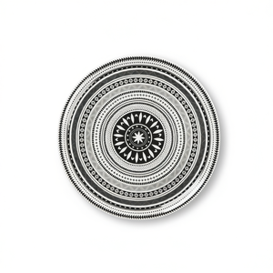 Juego de 6 Platos de Porcelana para Pizza con Diseño Étnico Excelsa Digital Printing, 31x31x2cm, Aptos para Lavavajillas, Vajilla para Fiestas - Product Image 3