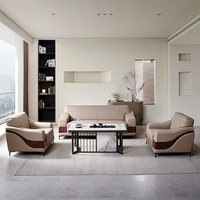 Ensemble de canapés de bureau en cuir écologique moderne blanc luxueux, modulaire, 1 à 3 places, facile à nettoyer, pour la maison, le bureau, le salon, commercial