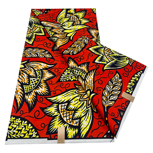 Tissu africain en coton imprimé motif floral, tissu batik pagne Ankara, tissu africain ciré pour la confection de robes - Vente en gros - Product Image 1