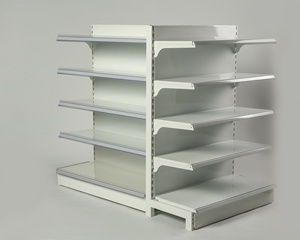 Étagères de présentation métalliques pour supermarché, en forme de <span class=keywords><strong>L</strong></span>, à pieds, <span class=keywords><strong>l</strong></span>égères et réglables, pour épicerie - Product Image 3