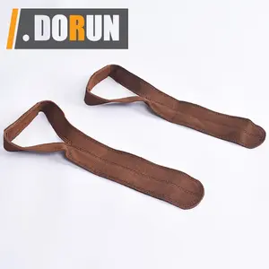 Leather Lifting Straps (2 Pieces), Bodybuilding, Sports, Gym, Fitness, Accessories, Handmade - Bourbon Brown