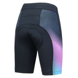 Pantalones Cortos de Ciclismo Transpirables para Mujer, Acolchados, con Estampado Degradado, Bolsillo Trasero, Silicona Antideslizante, Entrega Rápida, Logotipo Personalizado - Product Image 3