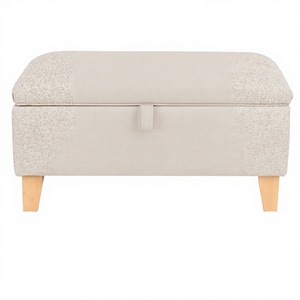 <span class=keywords><strong>Banc</strong></span> ottoman capitonné en bois massif au design moderne avec couvercle à charnières pour le <span class=keywords><strong>rangement</strong></span> et la décoration du salon - Idéal pour les hôtels et appartements - Product Image 1