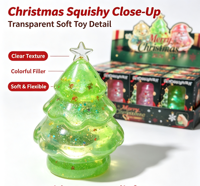 Joyeux Noël Jouet Squishy Scintillant Père Noël Bonhomme de Neige Arbre Figurine Transparente Douce à Presser Sensorielle Anti-Stress Cadeaux