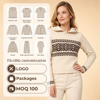 Pull à capuche personnalisé pour femme, motif Fair Isle, en laine et viscose, tricot jacquard, manches longues, style preppy, automne