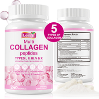 Capsules de peptides de collagène multiples (types I, II, III, V, X), biotine, vitamine C pour la santé des cheveux, de la peau, des ongles et des articulations – Marque privée