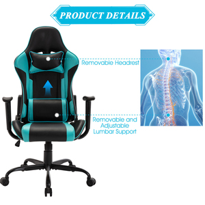 Ajunion Ghế chơi game 300lbs wfh Ghế chơi game Máy Tính 90-160 ° ngả ghế chơi game đua xe đệm dày 360 ° xoay - Product Image 5