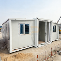 Maison préfabriquée compacte de 2 chambres avec salle de bain, maison empilable, maison portable en conteneur de 10 pieds