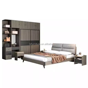 High Quality Low Priced Modern Apartment Bedroom Furniture Sets with Wooden Bed Wardrobe Dressing <b>Desk</b> TV <b>Cabinet</b> & Nightstands - Product Image 2