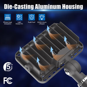 Lámpara de seguridad para exteriores de 20W 5000K 120VAC con soporte articulado, iluminación industrial LED para exteriores. - Product Image 4