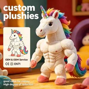 Peluche personnalisée OEM, poupée licorne arc-en-ciel, jouet en peluche avec certification CE EN71, vente en gros, poupée en peluche mignonne sur le thème de la fantaisie - Product Image 1