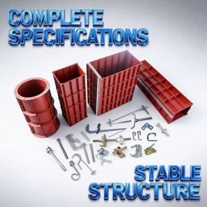 Panneaux de coffrage en acier robustes et réglables avec ajustement de taille, coffrages modulaires en béton pour la construction en place - Product Image 2
