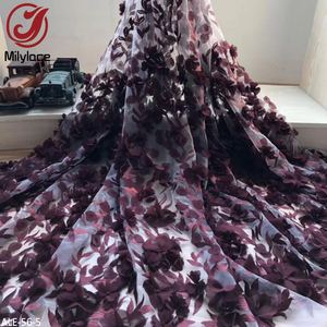 Nouvelle Mode 3d Applique Fleur De Mariée Maille Dentelle Tissu Brodé pour Mariage - Product Image 6
