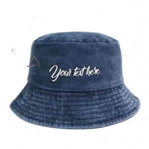 Casquette Bob en Jean Brodé Personnalisé Style Vintage, Coton Lavé, Casquette Classique pour Hommes et Femmes, Usage Quotidien Décontracté, Pêche, Ski, Plein Air - Product Image 1