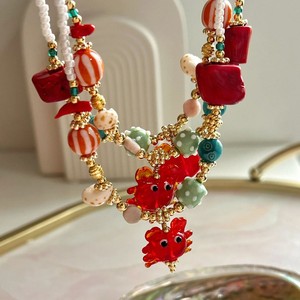 18K Gold Plated Non-Fading Dopamine Colorful <strong>Crab</strong> Glass Necklace Trendy Butterfly Pattern Stainless Steel Diamond Main <strong>Jewelry</strong> - Product Image 1