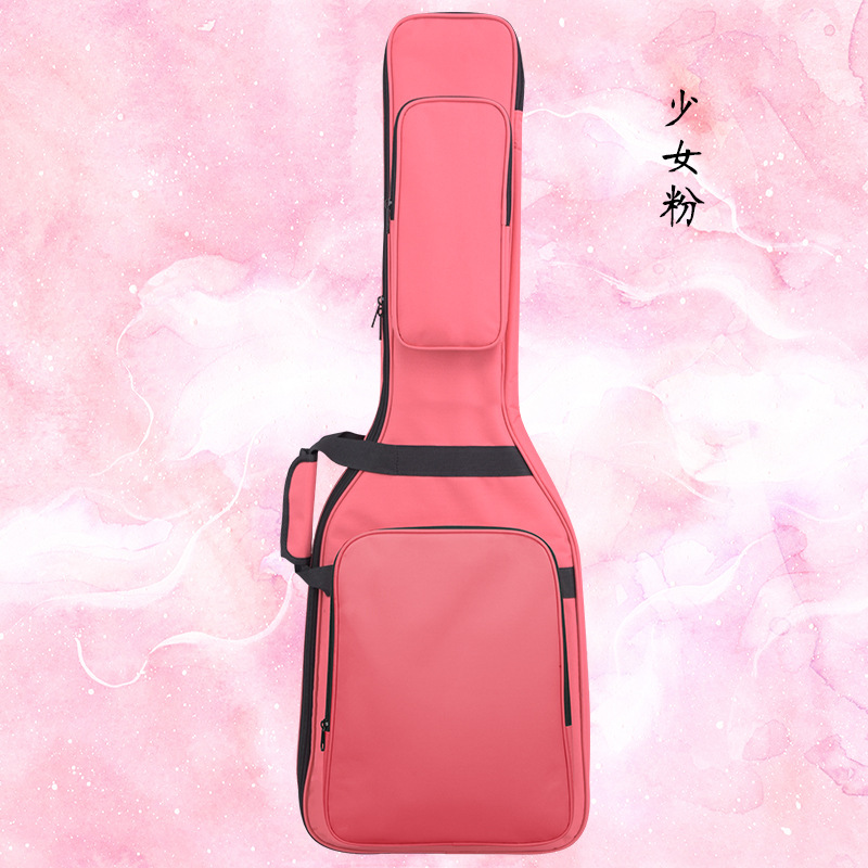 Upgraded electric guitar bag pink + neck rest
