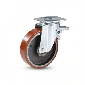 Roue avec noyau en fonte, support pivotant, série lourde avec frein - Product Image 2