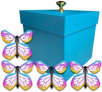 Caja de Cartón Rígido Reciclable Personalizada con Relieve, Laminación Mate, Recubrimiento UV, para Pasteles, Alimentos Enlatados, con Diseño de Mariposa y Flor Explosiva