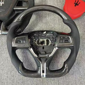 Volante de Fibra de Carbono Personalizado con Cuero Rojo y Anillo con la Bandera Italiana para Maserati Ghibli <span class=keywords><strong>Levante</strong></span> GT Quattroporte - Product Image 4