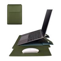 Housse élégante en cuir PU pour ordinateur portable avec tapis de souris intégré Support pratique pour étui pour ordinateur portable